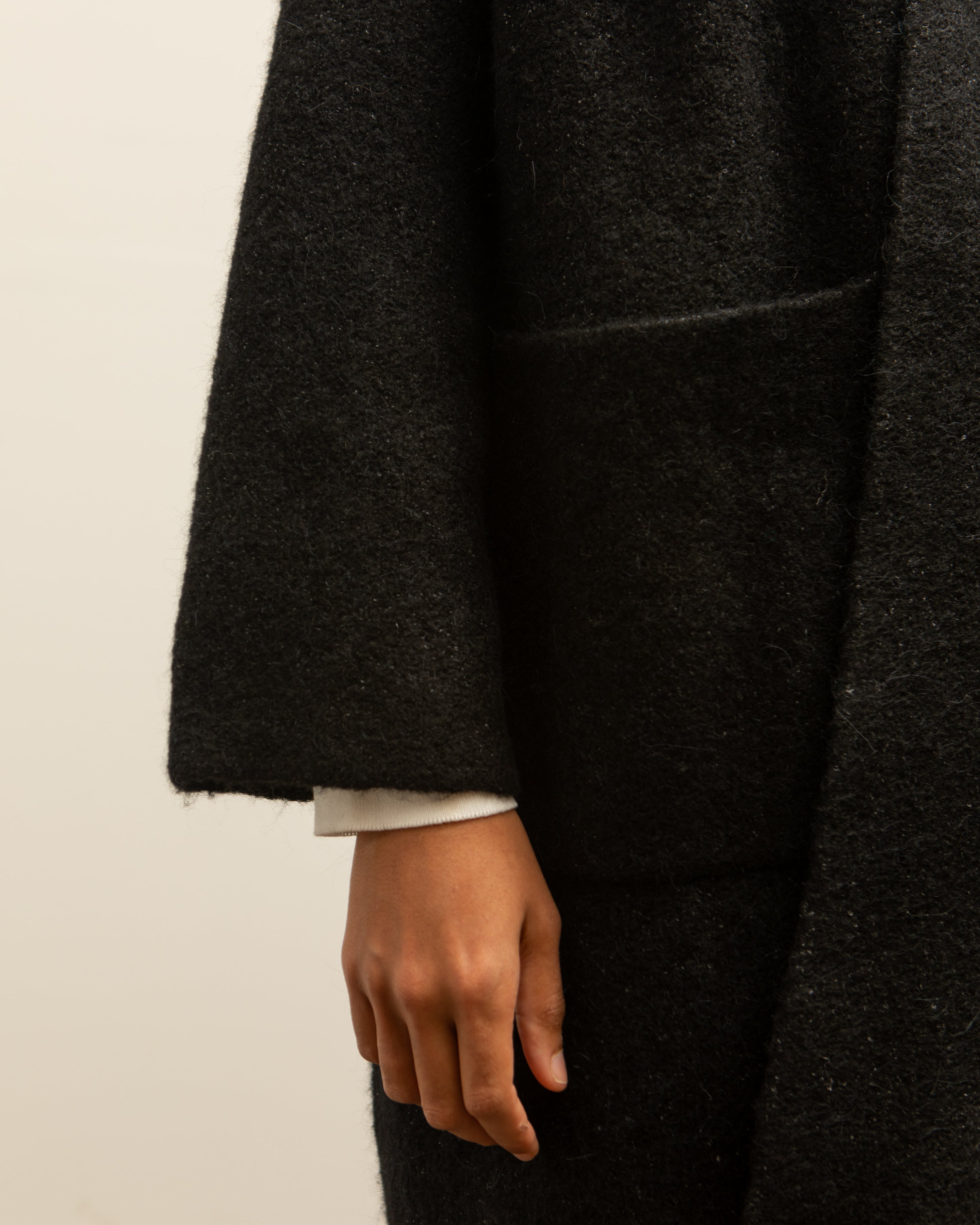 Lauren Manoogian Double Face Wide Coat, Black Melange – Glasswing