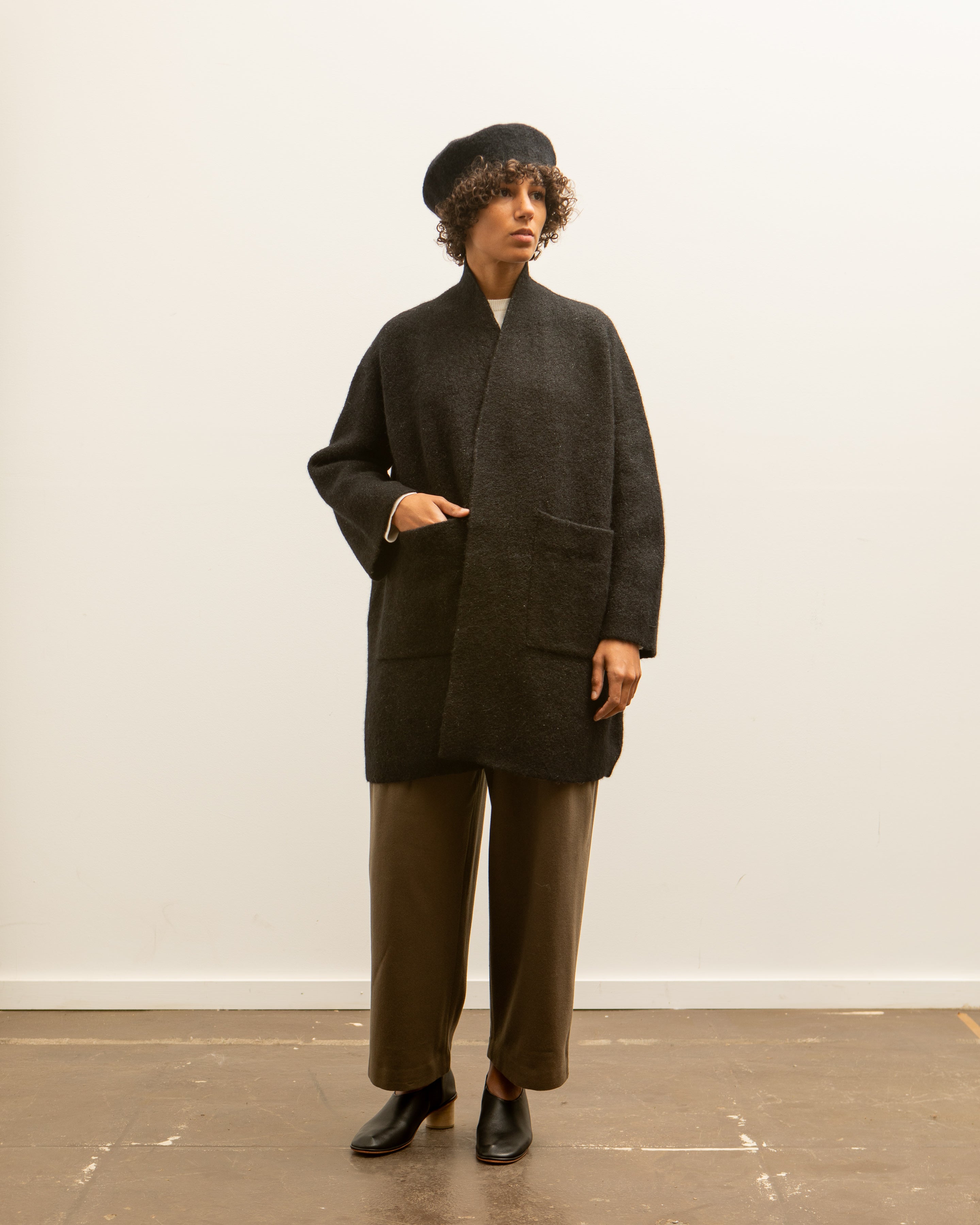 Lauren Manoogian Double Face Wide Coat, Black Melange – Glasswing