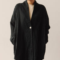 Lauren Manoogian Gauzy Shawl Jacket, Black