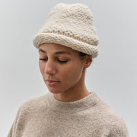 Lauren Manoogian Handknit Purl Roll Hat, Alabaster