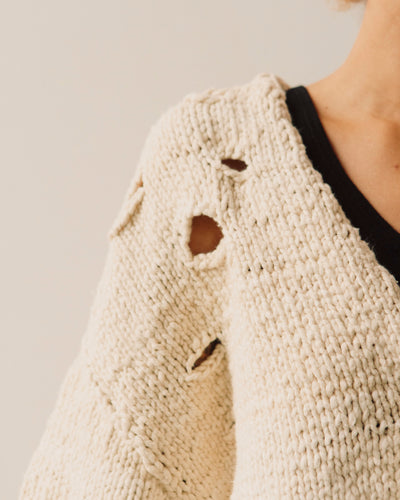 Lauren Manoogian Handknit Wabi Cardigan, Natural