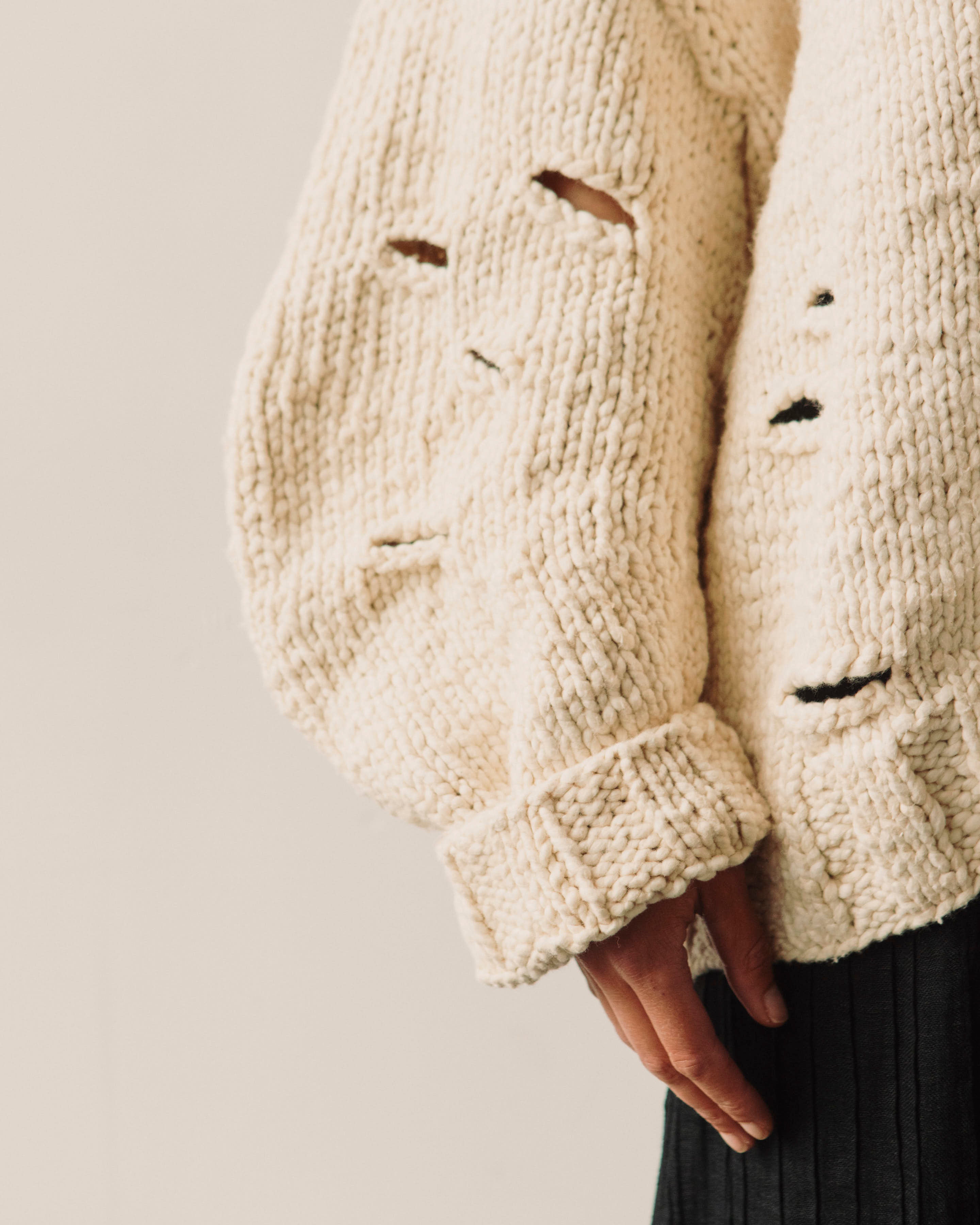 Lauren Manoogian Handknit Wabi Cardigan, Natural – Glasswing