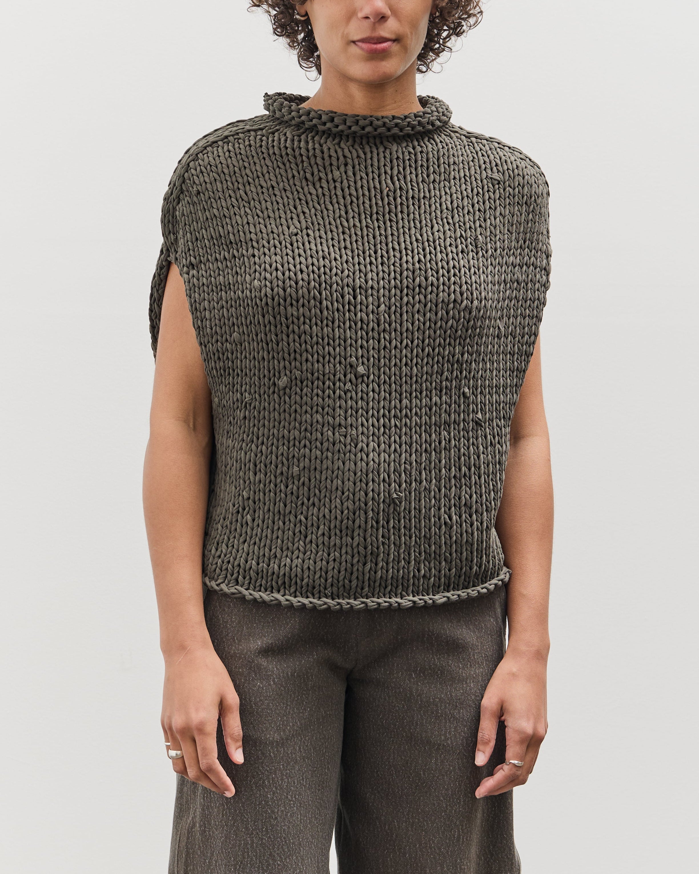 Lauren Manoogian Handknit Jersey Shell, Washed Black – Glasswing