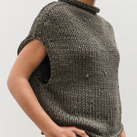 Lauren Manoogian Handknit Jersey Shell, Washed Black