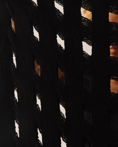 Lauren Manoogian Handwoven Grid Wrap, Black