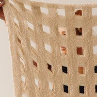 Lauren Manoogian Handwoven Grid Wrap, Natural