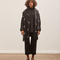 Lauren Manoogian Handwoven Tuft Wrap, Black Melange