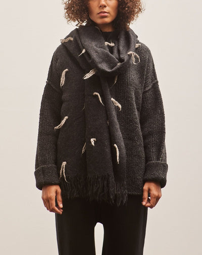 Lauren Manoogian Handwoven Tuft Wrap, Black Melange