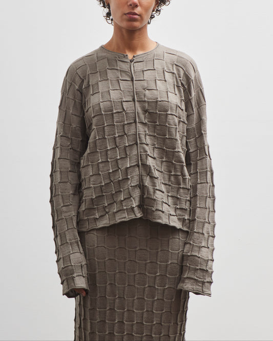 Lauren Manoogian Inlay Cardigan, Concrete