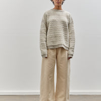 Lauren Manoogian Jacquard Crewneck, Pebble / Ivory