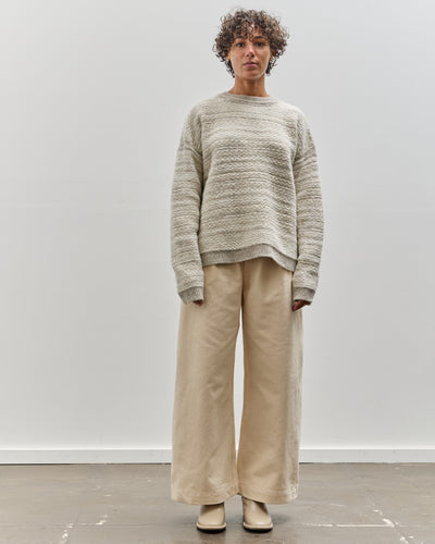 Lauren Manoogian Jacquard Crewneck, Pebble / Ivory