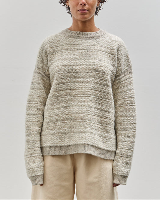 Lauren Manoogian Jacquard Crewneck, Pebble / Ivory