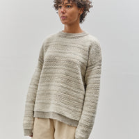 Lauren Manoogian Jacquard Crewneck, Pebble / Ivory