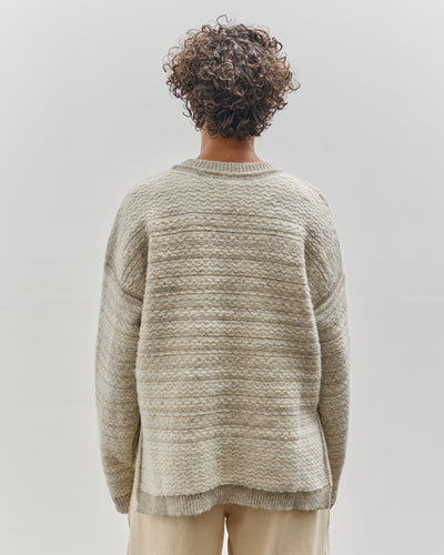 Lauren Manoogian Jacquard Crewneck, Pebble / Ivory