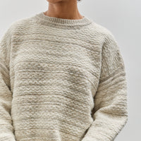 Lauren Manoogian Jacquard Crewneck, Pebble / Ivory