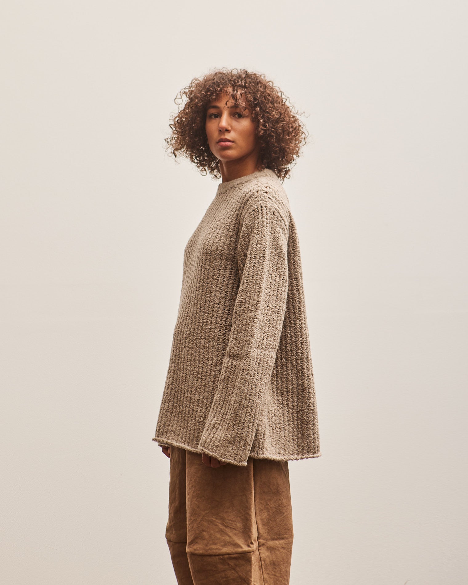 Lauren Manoogian Ladders Crewneck, Taupe – Glasswing