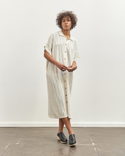 Lauren Manoogian Lattice Shirt Dress, Bone