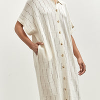 Lauren Manoogian Lattice Shirt Dress, Bone