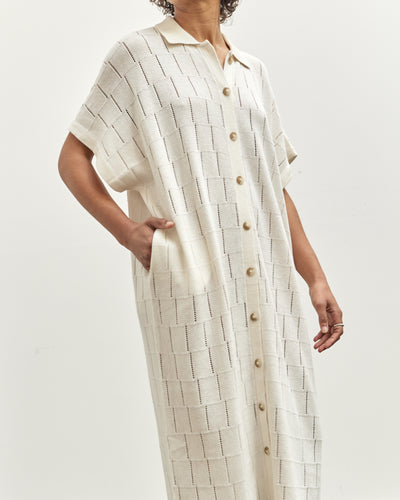 Lauren Manoogian Lattice Shirt Dress, Bone