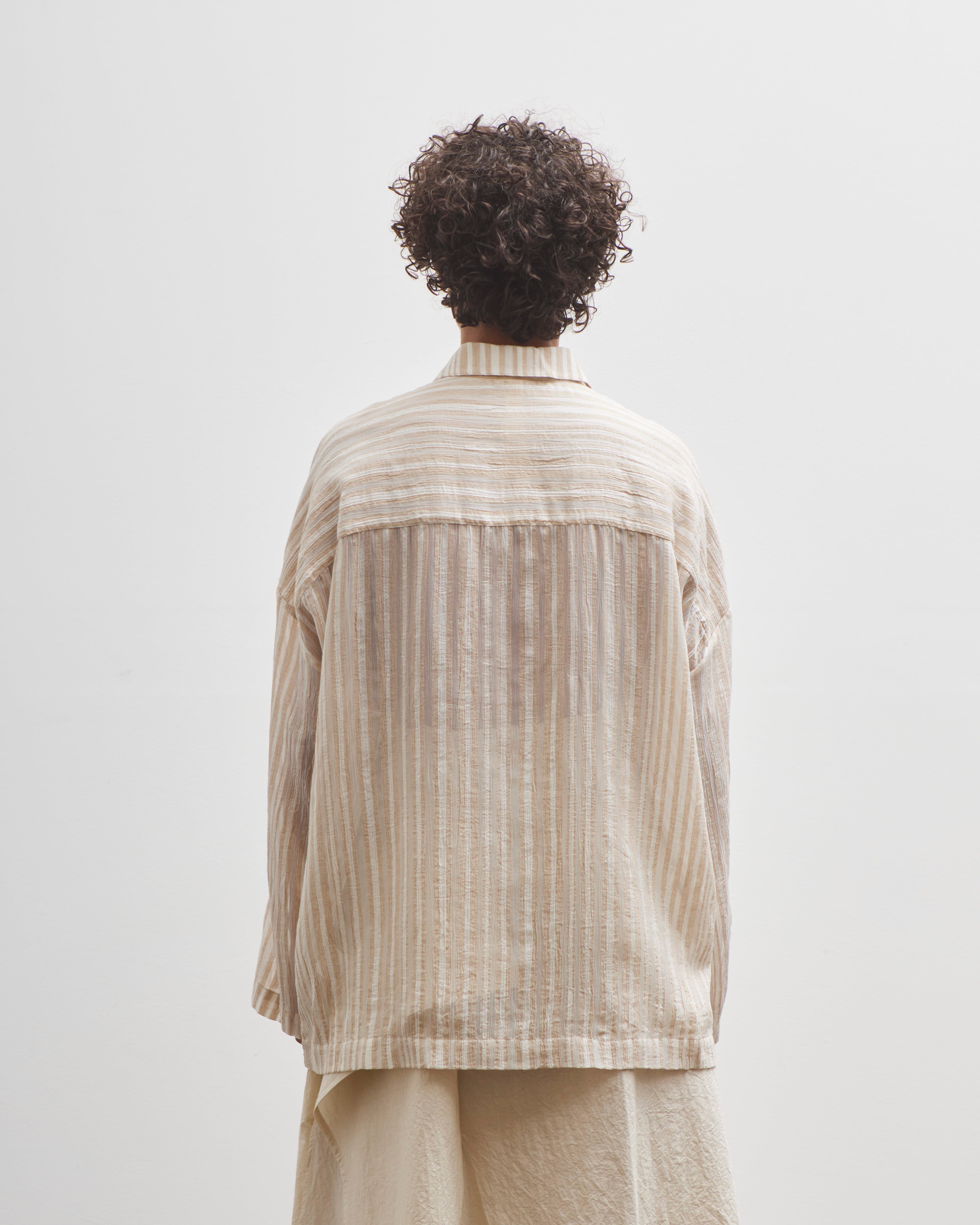新品 LAUREN MANOOGIAN 25SSPanel Shirt 1 綿麻 Lauren Manoogian Lines Shirt, Camel – Glasswing