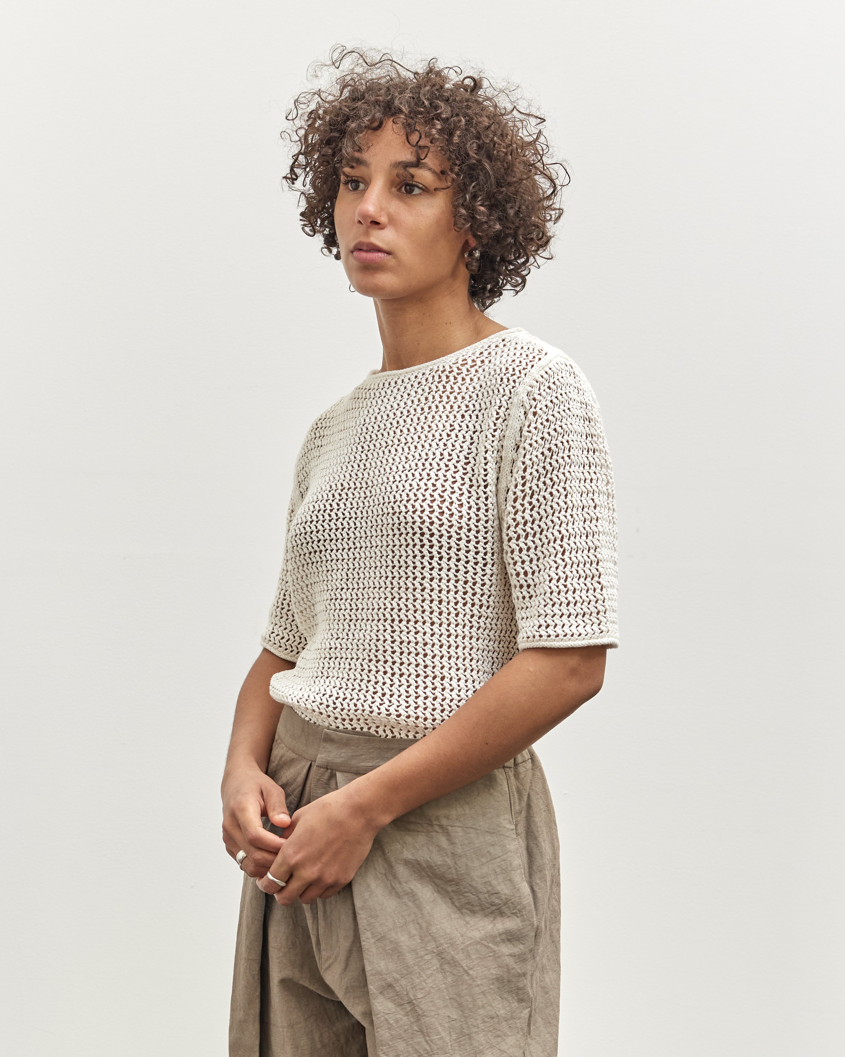 Lauren Manoogian Net Tee, Bone – Glasswing