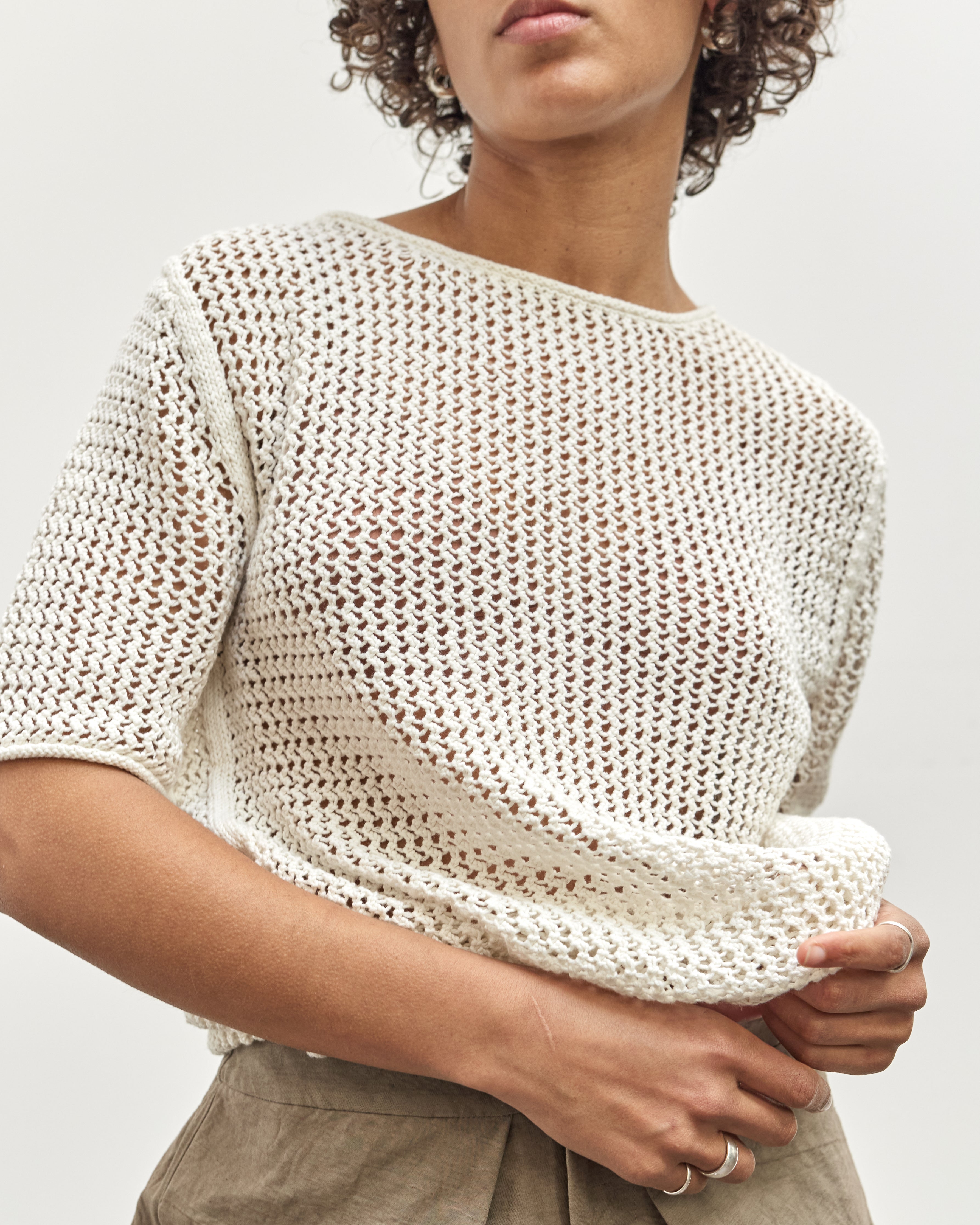 Lauren Manoogian Net Tee, Bone – Glasswing