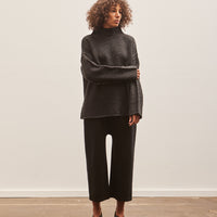 Lauren Manoogian Raw Turtleneck, Black Melange