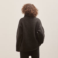 Lauren Manoogian Raw Turtleneck, Black Melange