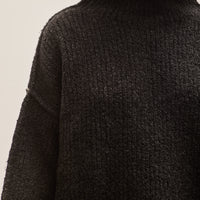 Lauren Manoogian Raw Turtleneck, Black Melange