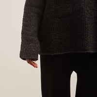 Lauren Manoogian Raw Turtleneck, Black Melange