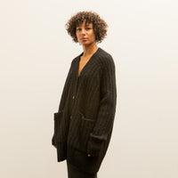 Lauren Manoogian Rib Saddle Cardigan, Black