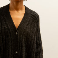 Lauren Manoogian Rib Saddle Cardigan, Black