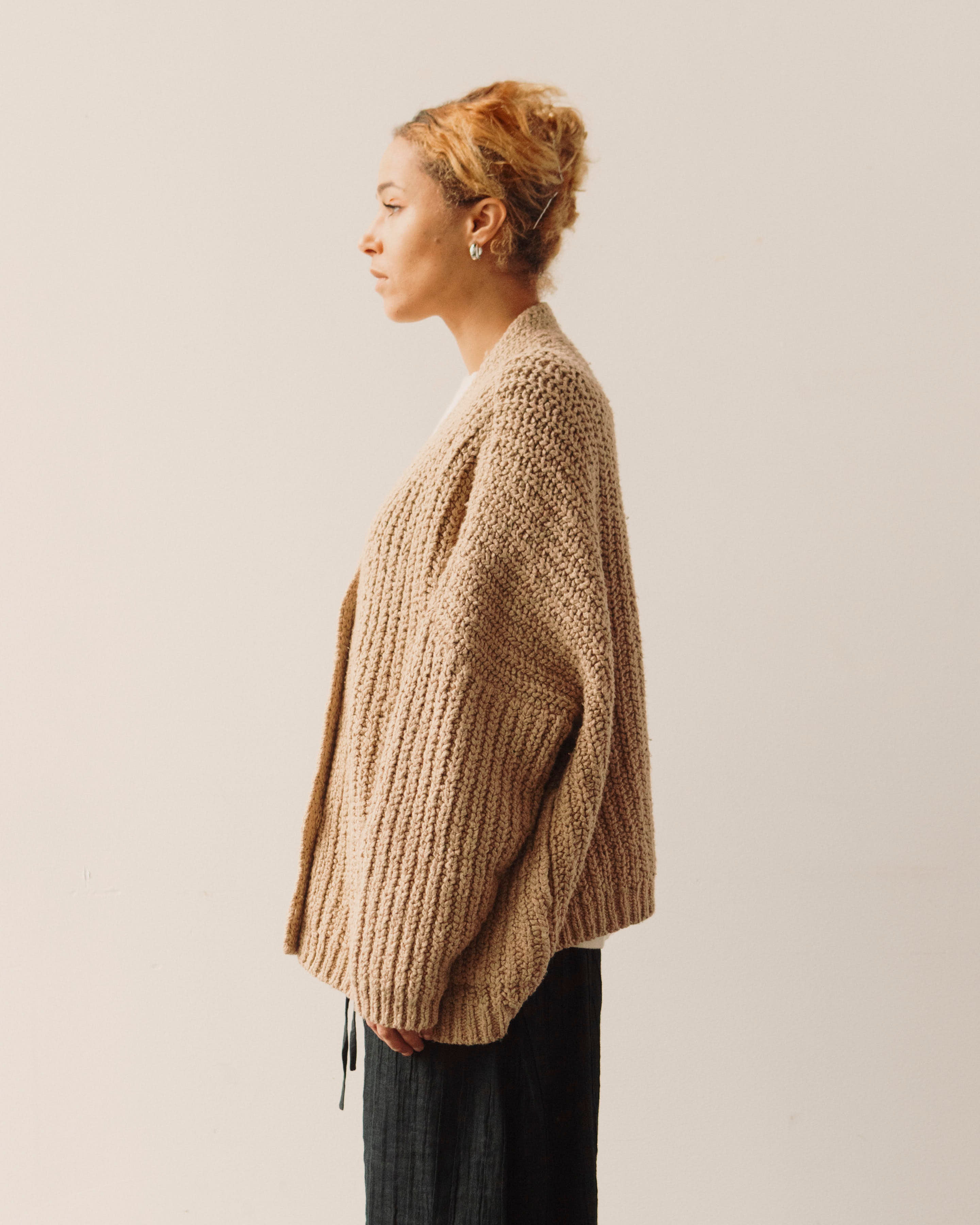 【YOKE 25SS 新品】LINEN LOOP SLUB CARDIGAN White Lotus Cardigan – Peruvian Link Alpaca Collection