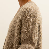 Lauren Manoogian Sherpa Cardigan, Taupe/Granite