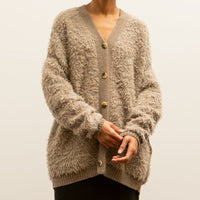 Lauren Manoogian Sherpa Cardigan, Taupe/Granite