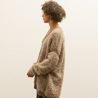 Lauren Manoogian Sherpa Cardigan, Taupe/Granite