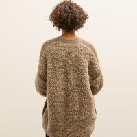 Lauren Manoogian Sherpa Cardigan, Taupe/Granite