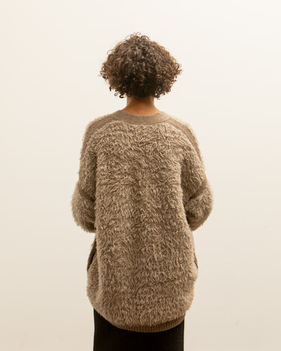 Lauren Manoogian Sherpa Cardigan, Taupe/Granite