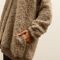 Lauren Manoogian Sherpa Cardigan, Taupe/Granite