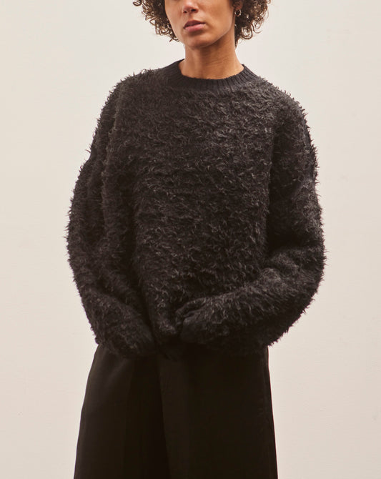 Lauren Manoogian Sherpa Crewneck, Black Melange