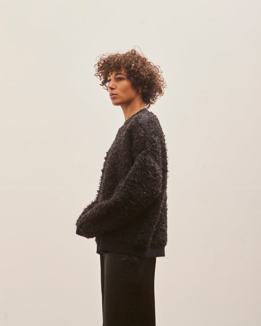 Lauren Manoogian Sherpa Crewneck, Black Melange