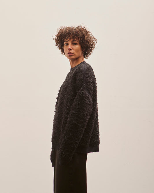 Lauren Manoogian Sherpa Crewneck, Black Melange