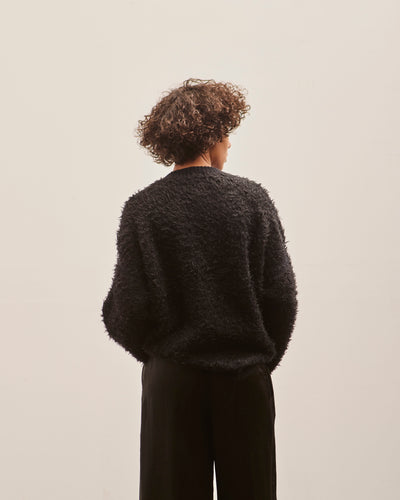 Lauren Manoogian Sherpa Crewneck, Black Melange