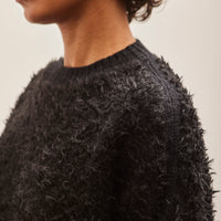 Lauren Manoogian Sherpa Crewneck, Black Melange