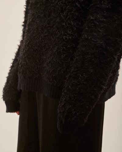 Lauren Manoogian Sherpa Crewneck, Black Melange