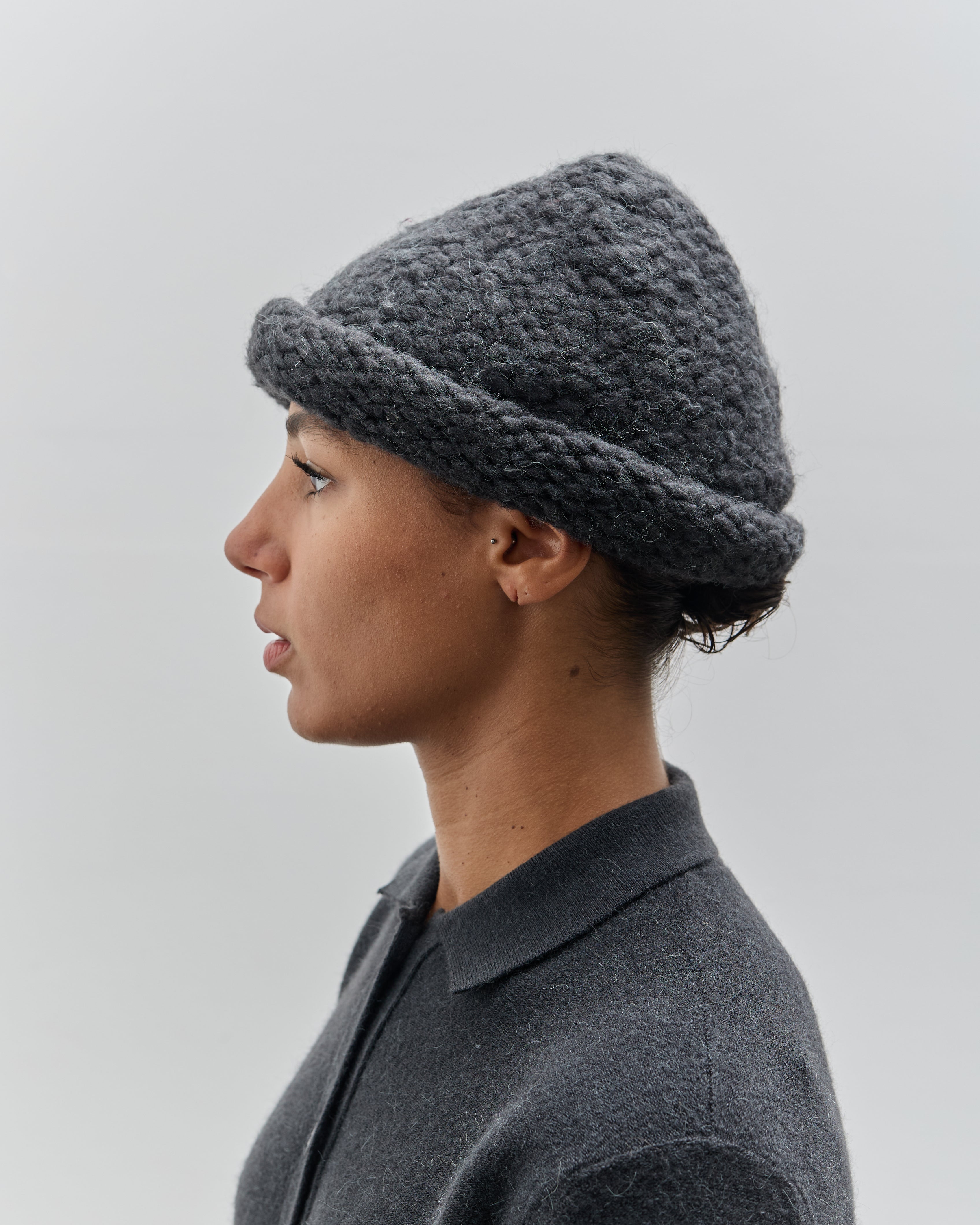 Lauren Manoogian Handknit Purl Roll Hat, Ink – Glasswing