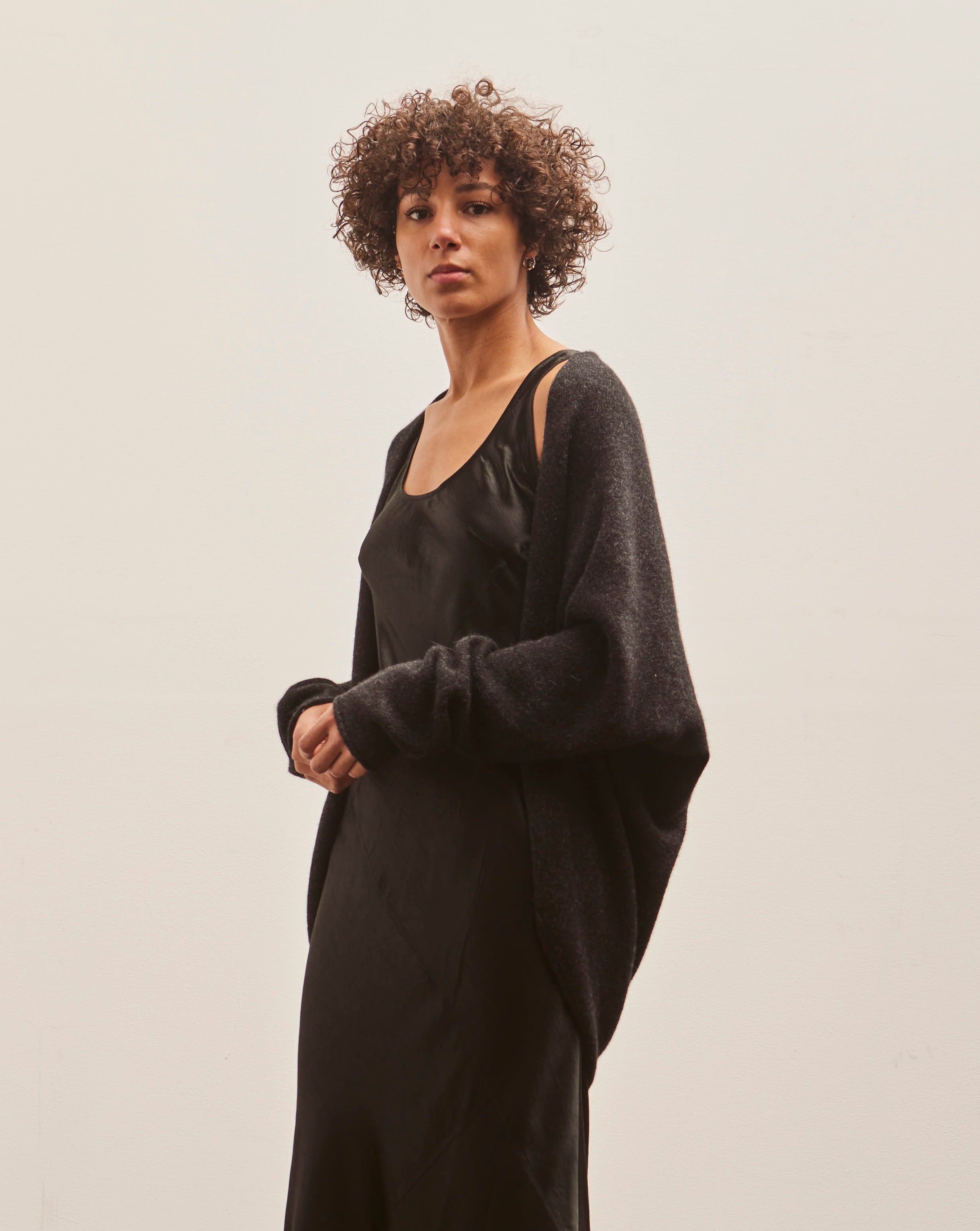 Lauren Manoogian Soft Horizontal Cardigan, Black Melange – Glasswing