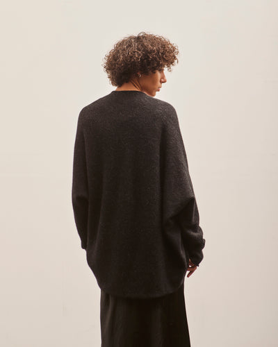 Lauren Manoogian Soft Horizontal Cardigan, Black Melange