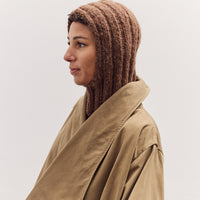 Handknit Rib Balaclava, Rust Melange