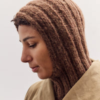 Handknit Rib Balaclava, Rust Melange